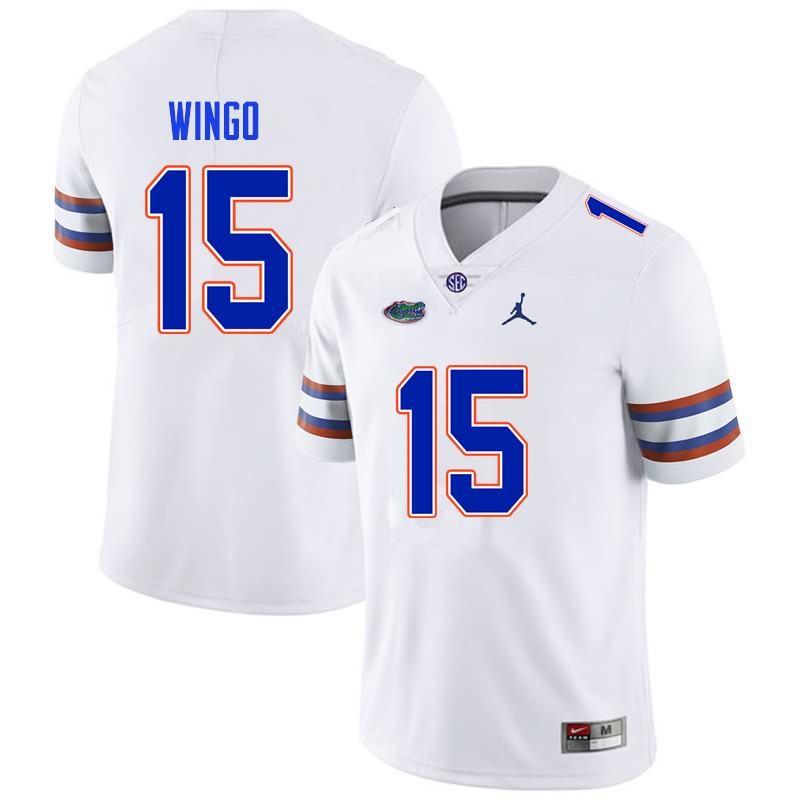 Men's NCAA Florida Gators Derek Wingo #15 Stitched Authentic Nike White College Football Jersey XZH1465QK